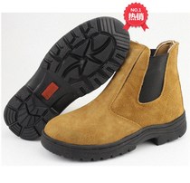 Spring and Autumn Electric Welder Labor Protection Shoes Mens Anti-smash and Stab Wear Steel Baotou Summer High Breathable Boots High Temperature Resistant Sales
