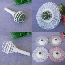 With mud empty flower tray bride holding flower bouquet making material wedding supplies