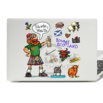 Scottish drunkard illustration laptop case sticker tablet iPad graffiti stickers creative custom decoration