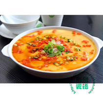 Pure white ceramic steamed egg steamed fish plate Binaural baked rice plate Household dish plate Sausage plate Round soup plate dumpling plate