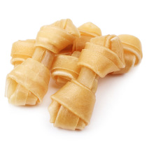 2 5 inch Natural color knot bone 4 dog bite glue knotted bone grinding teeth cleaning teeth