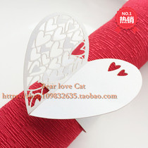 Romantic Love Wedding Celebration Hotel West Restaurant Supplies Fashion Hollowed-out Dining rings Pearlized Paper Napkin Buttons 50