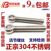 20-24mm 304 Stainless Steel Joint Screw Round Bolt with Holed Fish Eye M20-24 * 200