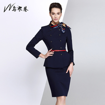Autumn and winter fashion professional clothing womens dress temperament tooling Formal professional suit female stewardess uniform work clothes female