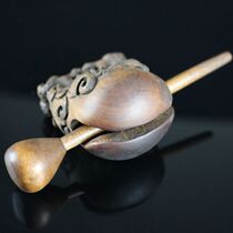 Antique wooden fish Buddhist Buddha hall supplies Wooden fish dharma professional Buddha recitation Double dragon play beads Boxwood wooden fish