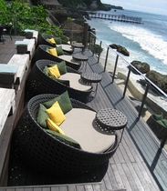 Outdoor lounge chair balcony villa sun bed outdoor courtyard beach bed leisure imitation rattan lying bed rattan sofa combination