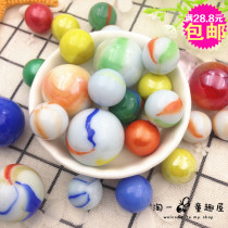 16MM milk white three flower marbles white porcelain three flowers with flower cream solid color glass ball marble accessories marble checkers