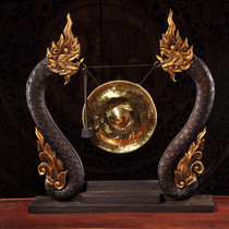 Thailand imported specialty crafts Southeast Asia wood carving leading hotel club foyer Gong ornaments