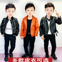 Childrens clothing Childrens autumn clothing Boys leather jacket jacket Leather jacket Motorcycle jacket Jacket cardigan jacket tide
