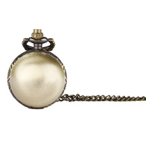 Fashion European and American retro personality trumpet bronze flap brushed process spherical pocket watch quartz wall 6113
