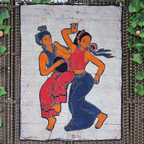 Fabric batik murals Huge Dai style features home wall hanging restaurant bar decoration cloth painting cotton hanging painting