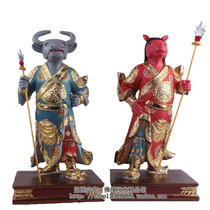 16 inch General Niu General Ma Taoist statue Home town house Resin Dunhuang color K gold handicrafts