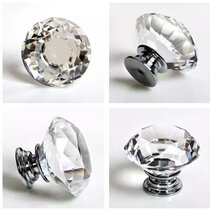 Modern European style K9 single hole fashion crystal zinc alloy handle Cabinet drawer Wardrobe door handle Diamond handle