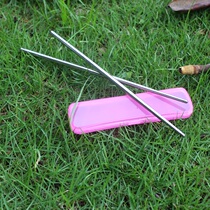 Outdoor Picnic Stainless Steel Cutlery Folding Chopsticks Portable Folding Suit Gift Box Packaging