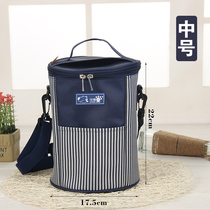 Lunch box bag Hand bag round insulated lunch box bag waterproof aluminum foil lunch insulation bucket bag lunch box bag