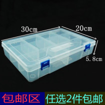 New thick blue buckle 10 grid tool box transparent plastic storage box element box jewelry accessories box