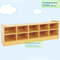 Childrens wooden shoe cabinet kindergarten storage locker four-story wooden shoe rack
