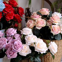 (Mountain tree) antique 10 roses simulation flower red pink white decoration Home Cafe European style high-end