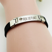 EXO hexagonal flat piece titanium steel bracelet creative design simple and versatile fashion ins style trendy stainless steel bracelet