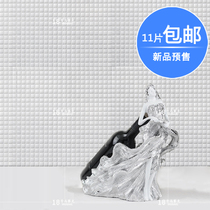 Ceramic small particle crystal mosaic pure white kitchen background wall decoration balcony ktv hotel tile