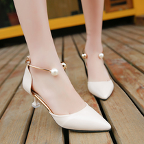 2021 summer new high heel heel pointed side empty Korean womens shoes sexy low shoes fashion womens sandals single shoes