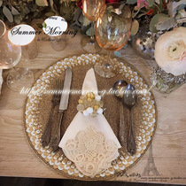 laceshabby India imported light extravagant hand woven nail bead plate mat ornaments 5