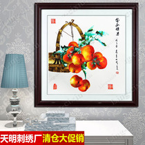 Su embroidery hanging painting silk embroidery finished decoration living room painting Persimmon flowers and birds everything like Suzhou embroidery gift painting