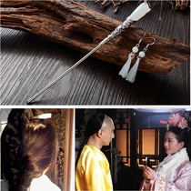 Classical glazed wooden orchid hair white clothing accessories jade jade hair hair shake palace decoration