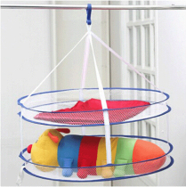 Exit large clothes basket S hook non-removable double layer clothes basket windproof net bag baby shoes and socks drying