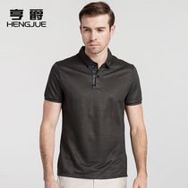 Summer linen short-sleeved T-shirt mens lapel middle-aged dad shirt summer ice silk polo shirt mens Ramie