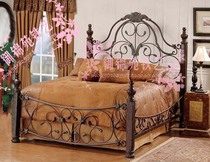 yD404 European wrought iron bed high-end wrought iron bed 1 5 meters 1 8 meters double bed iron bed Princess bed custom