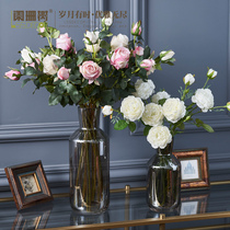 Appendanne Tree Table Vase Flower Art Light Dream Suit Eurostyle Silk Flower Flower Arrangement Emulation Flower Translucent Glass Flower Arrangement