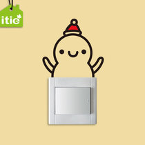 itie Love stickers Wall stickers Glass Stickers Switch Stickers Christmas and New Year Window Glass decoration-Snowman Switch Stickers