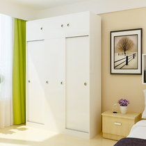 Simple plate-type large wardrobe solid wood sliding door wardrobe sliding door childrens wardrobe 2 doors 3 doors assembly of the overall wardrobe