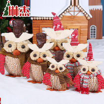 Lynje Christmas paparazzi Christmas decorations Festive Windows Decoration Pendulum Pieces Cartoon Cloth Art Owl Dolls