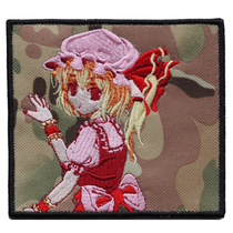 Cartoon maid CP camouflage cloth base cloth glued with embroidered label and set up the character fine embroidery arm badge magic paste