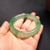 Natural glass seed blessing bracelet Zhou da round jade bracelet colorful full Yang green Yunnan jade bracelet ice seed floating flower