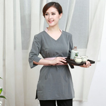 Foot bath pedicure beauty salon technician work clothes women autumn and winter clothes Hotel Club SPA health Hall set sleeve