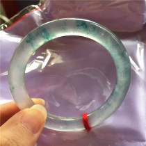Special Price Natural Myanmar glass transparent floating green flower jade bracelet jade bracelet jade bracelet female belt certificate
