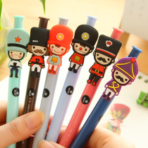 2106 Korean stationery cute soldiers push gel pen ball point pen 0 5mm creative water pen ballpoint pen