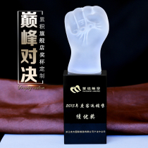 Crystal trophy trophy custom Tekken head veteran souvenir tough guy trophy gift Tekken fist