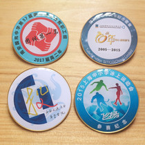 Printed plastic drop badge round chest emblem square badge DIY special-shaped Class emblem school badge paint drop plastic badge