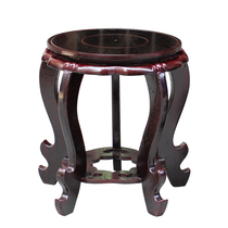 Jingdezhen Ceramic fish tank base Calligraphy And Painting Cylinder Turtle Cylinder Base Sleeping Lotus Bowl with continuous cylinder base High foot wood base