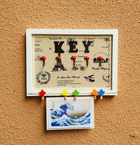 Simple porch coat rack key adhesive hook creative wooden hanger Wall hanger Wall hanger room decoration wall decoration
