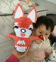 (Finished product) original triangle insert Fox Aaver triangle origami cartoon student homework handmade finished product