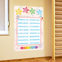 Primary school classroom layout cultural wall sticker decoration painting class Convention Bulletin board wishing tree rating column