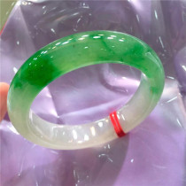 Natural Myanmar ice seed Sun Green through green flower jade bracelet jade bracelet childrens counter with certificate