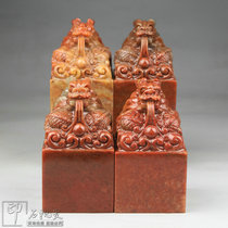 6X6X11CM Shoushan Stone Dragon jade seal gold stone seal engraving seal stone practice chapter name seal