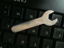 Carbon steel electroplated white zinc wrench 10*1 5*66 iron sheet wrench book shaped white zinc hardening wrench