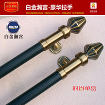 Eurostyle glass door handle yellow ancient bronze luxury hotel solid wood door black thickened stainless steel big door handle set to do